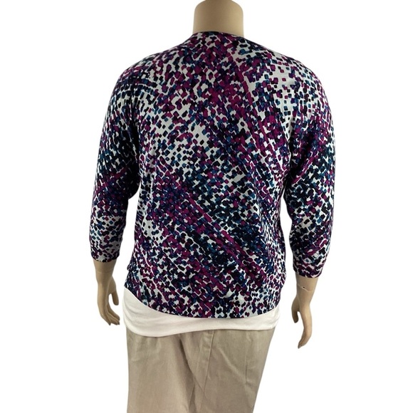 Avenue Multicolor Button Front 3/4 Sleeve Cardigan Size 14/16 - Picture 5 of 7